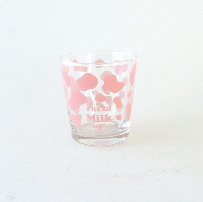 フレッシュミルクグラス　 おしゃれ かわいい 300ml POP クロ グリーン パープル ピンク 人気 プレゼント ギフト 牛柄 日本製 コップ カップ 子供用 カクニ