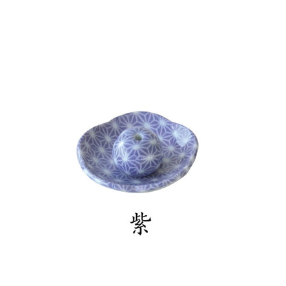 麻の葉 梅型お香立て 和風 陶器 おしゃれ 和風 おそろい お香立て アロマ インテリア ギフト  青 緑 赤 水色 黄色 日本製 美濃焼 陶磁器 花立て  かわいい カワイイ モダン 敬老の日 カクニ