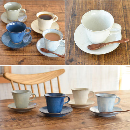 公式 カップ＆ソーサー ティーカップ コーヒーカップ 大人っぽい 渋い 和風 マグカップ 可愛い 日本製 美濃焼 かわいい おしゃれ コーヒー ギフトボックス入り シンプル 洋風 陶器 均窯 あずき 粉引 ギフト