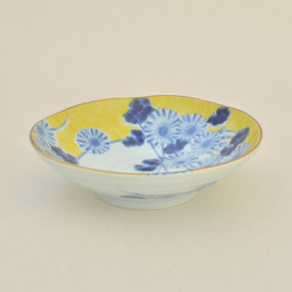 福袋-松- 黄地草花10点セット 和食器 磁器 茶碗 茶漬け椀 鉢 皿 どんぶり パスタ皿 大鉢 美濃焼 陶器 おしゃれ かわいい 上品 黄色 花柄 食卓 ギフト プレゼント 贈り物 お祝い 新生活