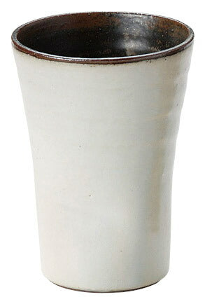 塗分け粉引 焼酎カップ 330ml 白 1個 美濃焼 食器 ビアカップ ビールカップ グラス コップ おしゃれ 可愛い かっこいい スマート シンプル ナチュラル カクニ オリジナル 日本産 インスタ映え 普段使い ギフト モダン 和 北欧