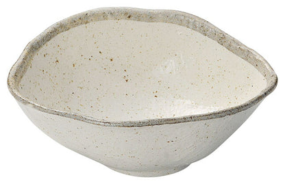 白唐津 変形鉢（中） おしゃれ シンプル 白い 楕円 かわいい 鉢 陶器 日本製 美濃焼 食器 食洗機対応 電子レンジ使用可 カフェ風 ナチュラル サラダ鉢 煮物鉢 引っ越し祝い 一人暮らし プレゼント ギフト カクニ KAKUNI