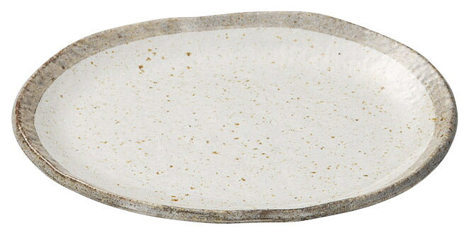白唐津 小判皿（大）おしゃれ シンプル 白い かわいい パスタプレート 粉引 陶器 日本製 美濃焼 食器 食洗機対応 電子レンジ使用可 カフェ風 ナチュラル サラダ プレゼント ギフト カクニ KAKUNI