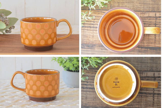 スタッキングマグ[マグカップ おしゃれ かっこいい 重ねられる コーヒーカップ 日本製 美濃焼 食洗機使用可 電子レンジ使用可 カクニ]