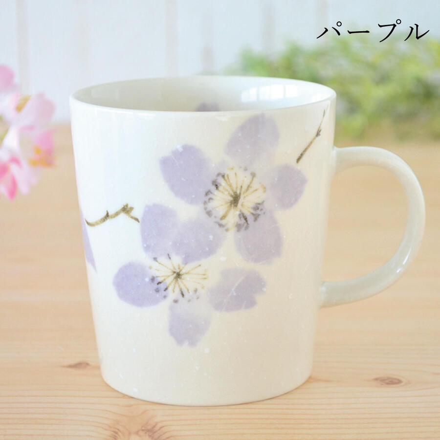 みやま桜 軽いマグ【軽量 マグカップ 可愛い コーヒカップ 水墨画 軽い 花柄 桜 かわいい おしゃれ 日本製 美濃焼 陶磁器 食器 レンジ対応 食洗機対応 KAKUNI カクニ】