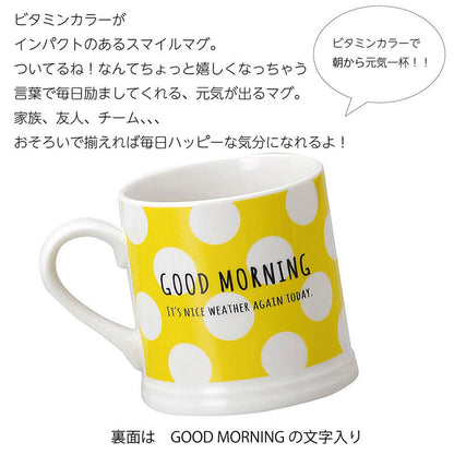 スマイルマグ 陶器 マグカップ 大きめ おしゃれ 北欧 会社 ビタミンカラー 日本製 美濃焼 食器 かわいい カフェ シンプル ギフト プレゼント 箱入り ラッピング KAKUNI カクニ