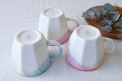 塗り分けパステルマグ マグカップ おしゃれ シンプル かわいい 白 優しい 上品 ほっこり 国産 日本製 美濃焼 食器 白い食洗機対応 電子レンジ対応 カフェ風 プレゼント ギフト カクニ KAKUNI