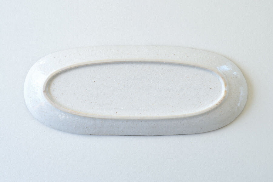 白唐津小判焼物皿【魚 器 陶器 角皿 おしゃれ ナチュラル 陶器 かわいい シンプル 白い器 電子レンジ使用可 食洗機使用可 日本製 美濃焼 カクニ KAKUNI】