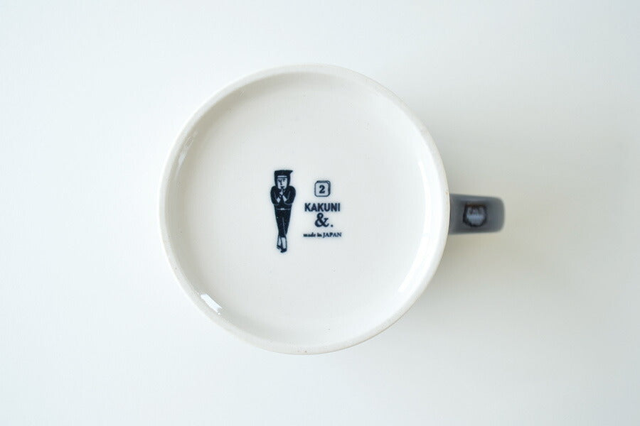 忍者マグ マグカップ おしゃれ 陶器 かわいい おもしろい ギフト プレゼント 白黒 会社用 和風 電子レンジ使用可 食洗機使用可 日本製 美濃焼 カクニ KAKUNI