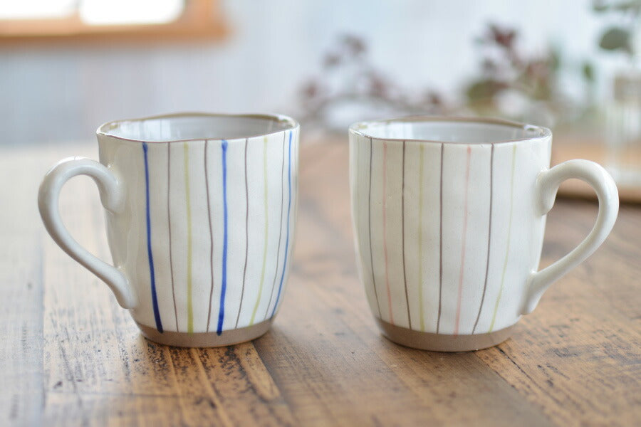 二色十草マグ【マグカップ おしゃれ 陶器 かわいい シンプル かっこいい 和風 コーヒーカップ 日本製 美濃焼 カクニ KAKUNI】