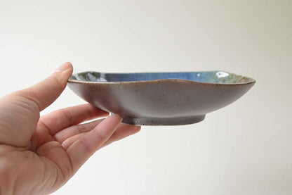 月あかり 手びねり取皿【取り皿 和風 おしゃれ シンプル かっこいい 日本製 美濃焼 和食器 黒い 模様 食洗機対応 レンジOK ギフト カクニ KAKUNI】