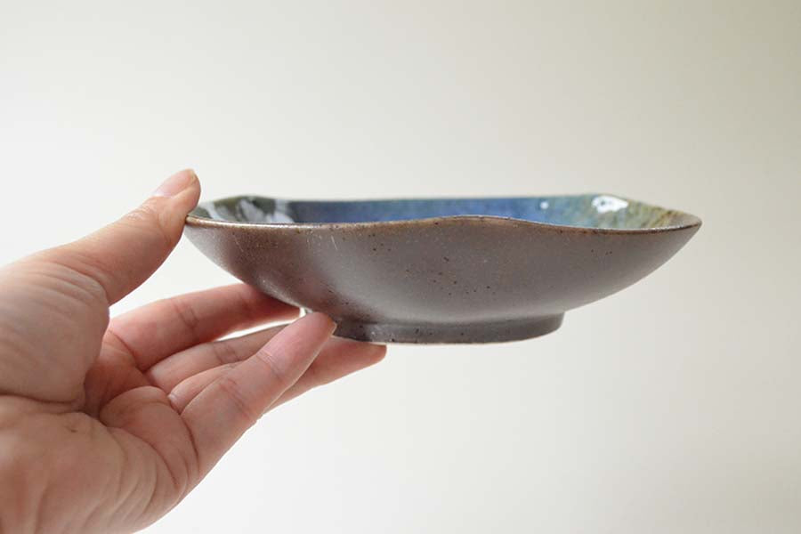 月あかり 手びねり取皿【取り皿 和風 おしゃれ シンプル かっこいい 日本製 美濃焼 和食器 黒い 模様 食洗機対応 レンジOK ギフト カクニ KAKUNI】
