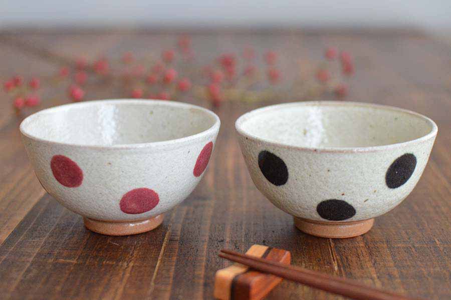 まりもドット 飯碗 ご飯茶碗 お茶碗 ご飯 おしゃれ かっこいい かわいい 美濃焼 大きい 陶器 焼き物 プレゼント 日本製 カクニ KAKUNI