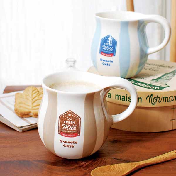 陶器 マグカップ 大きめ ピッチャーマグ 大きい 大容量 北欧 おしゃれ コーヒーカップ 400ml たっぷり 普段使い ドット ミルク キャンディー かわいい 食洗機対応 電子レンジ対応 ギフト プレゼント 日本製 美濃焼 送料無料