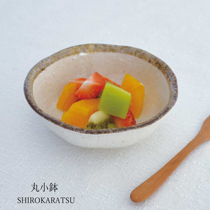 白唐津 丸小鉢 取鉢 サラダ デザート ナチュラル 北欧 カフェ風 陶器 日本製 国産 陶器 美濃焼 和食 和食器 食器 茶碗 陶器 うつわ 皿 お家 おうち ごはん ご飯 シンプル かわいい 可愛い