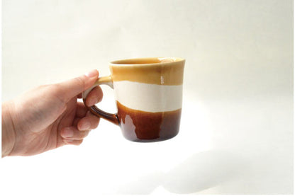 アースボーダーマグ 北欧 陶器 マグカップ 大きめ 大きい おしゃれ 日本製 瀬戸焼 コップ カップ 茶 緑 青 食器 かわいい カフェ シンプル ナチュラ ギフト プレゼント 箱入り ラッピング カクニ