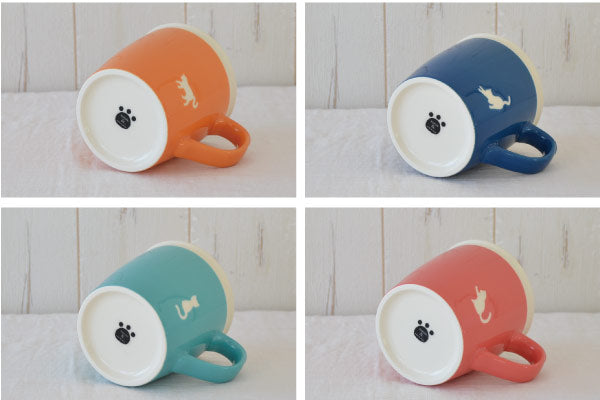 シルエットねこ マグ 4個セット 公式 猫 マグカップ 可愛い シルエットねこ マグ 美濃焼 かわいい 猫 おしゃれ ねこ柄 ネコ柄 足あと 大きめ 電子レンジ対応 北欧 ギフト 日本製 プレゼント ギフト包装 誕生日プレゼント