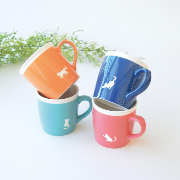 シルエットねこ マグ 6個セット 公式 猫 マグカップ 可愛い シルエットねこ マグ 美濃焼 かわいい 猫 おしゃれ ねこ柄 ネコ柄 足あと 大きめ 電子レンジ対応 北欧 ギフト 日本製 プレゼント ギフト包装 誕生日プレゼント