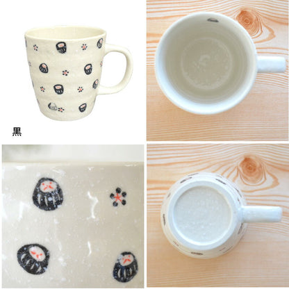 美濃焼 マグカップ かわいい だるまマグ だるま 北欧 日本製 陶器 おしゃれ 和風 日本製 食器 レンジ対応食 食洗機対応 モダン 軽い シンプル 和洋折衷 白 ギフト コーヒーカップ カクニ