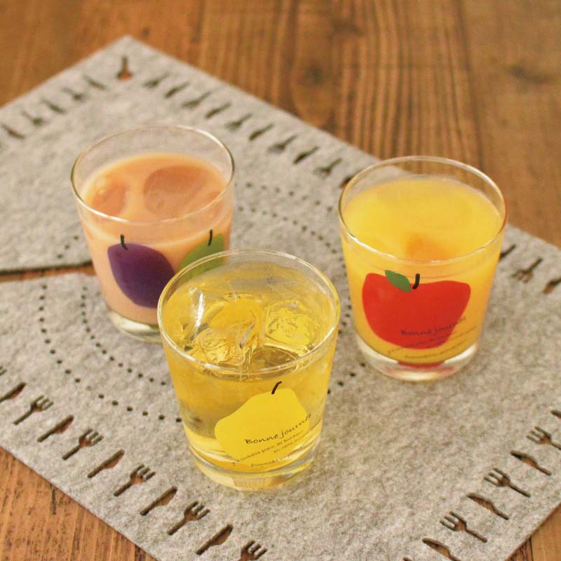 ポムフルーツグラス グラス コップ ガラス ロック アイス 珈琲 コーヒー ジュース お茶 おしゃれ カフェ シンプル 優しい 洋風 オリーブ 洋梨 りんご フルーツ かわいい 雑貨 北欧 アップル