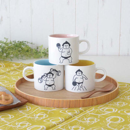 力士マグ 陶器 マグカップ 大きめ おしゃれ かわいい 大きい 面白い 大容量 おもしろい ギフト プレゼント 男性用 子供 会社用 和風 電子レンジ使用可 食洗機使用可 日本製 美濃焼 プレゼント ギフト