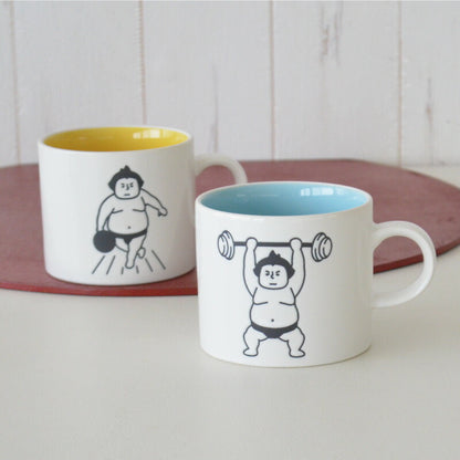 力士マグ 陶器 マグカップ 大きめ おしゃれ かわいい 大きい 面白い 大容量 おもしろい ギフト プレゼント 男性用 子供 会社用 和風 電子レンジ使用可 食洗機使用可 日本製 美濃焼 プレゼント ギフト