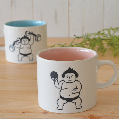 力士マグ 陶器 マグカップ 大きめ おしゃれ かわいい 大きい 面白い 大容量 おもしろい ギフト プレゼント 男性用 子供 会社用 和風 電子レンジ使用可 食洗機使用可 日本製 美濃焼 プレゼント ギフト