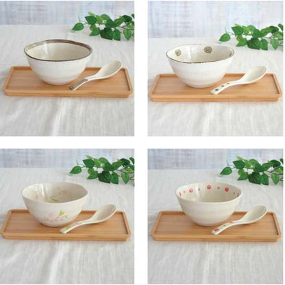 レンゲ おしゃれ かわいい ラーメン レンゲ スプーン ナチュラル 国産 日本製 陶磁器 水玉 白 陶器 シンプル 洋風 陶器 美濃焼 電子レンジ対応 食洗機対応 カクニ