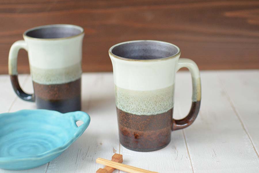 クアトロビアジョッキ 陶器 ビール ジョッキ たっぷり 500ml お酒 美濃焼 日本製 電子レンジ使用可 食洗機使用可 父の日 敬老の日 ギフト プレゼント カクニ KAKUNI