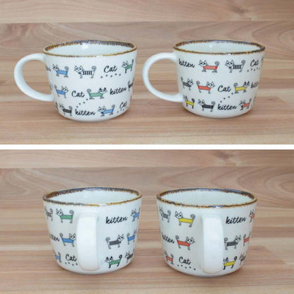 ねこねこマグ マグカップ 可愛い おしゃれ かわいい ネコ 猫 ネコ柄 北欧 300ml 大きい 日本製 コップ カップ 食器 シンプル ナチュラル 食洗機使用可 電子レンジ使用可 カクニ 送料無料
