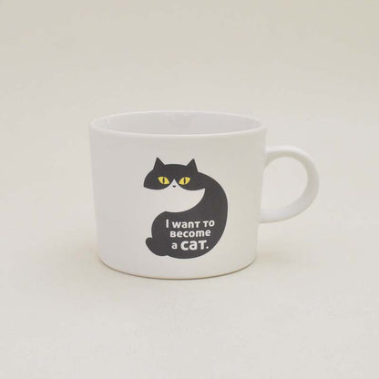 じろじろネコマグ　マグカップ おしゃれ かわいい 可愛い ネコ 猫 ネコ柄 イヌ 犬 北欧 330ml 大きい 日本製 コップ カップ 食器 シンプル ナチュラル 食洗機使用可 電子レンジ使用可