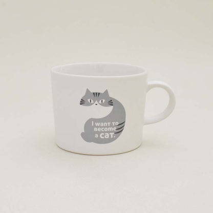 じろじろネコマグ　マグカップ おしゃれ かわいい 可愛い ネコ 猫 ネコ柄 イヌ 犬 北欧 330ml 大きい 日本製 コップ カップ 食器 シンプル ナチュラル 食洗機使用可 電子レンジ使用可