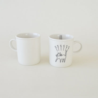 わんわんにゃーにゃーマグ  マグカップ おしゃれ かわいい 可愛い ネコ 猫 ネコ柄 イヌ 犬 北欧 280ml 大きい 日本製 コップ カップ 食器 シンプル ナチュラル 食洗機使用可 電子レンジ使用可