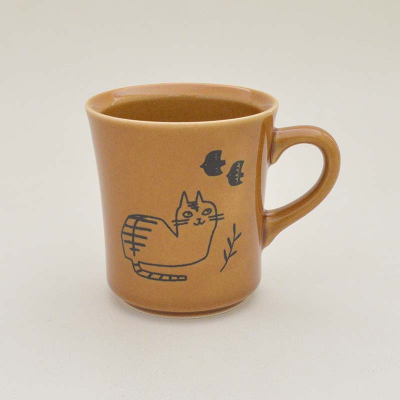 猫の暮らし方 マグ 280ml マグカップ グレイ ブラウン ホワイト 陶器 美濃焼 可愛い おしゃれ カフェ カフェ食器 カフェ風 テーブルウェア コップ カップ シンプル ドット 割れない 日本製