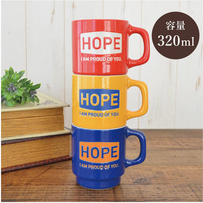 HOPEマグ【ホープ 美濃焼 マグカップ かわいい 北欧 大きい カラー おしゃれ 日本製 コップ カップ 食器 カフェ シンプル ギフト プレゼント 箱入り カクニ 】