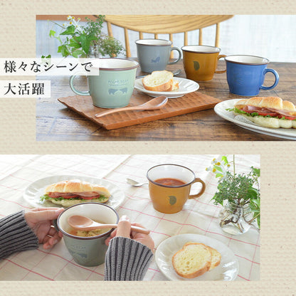 シルエットアニマル デザートセット 3点セットマグカップ おしゃれ かわいい セット 1人暮らし プレート 皿 食器 陶器 フォーク 食器 ギフト プレゼント 猫 ネコ ハリネズミ クマ ツバメ