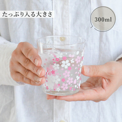 さくら冷感グラス【グラス おしゃれ 冷感 色が変わる かわいい 300ml POP 人気 プレゼント ギフト 日本製 コップ カップ 子供用 カクニ】